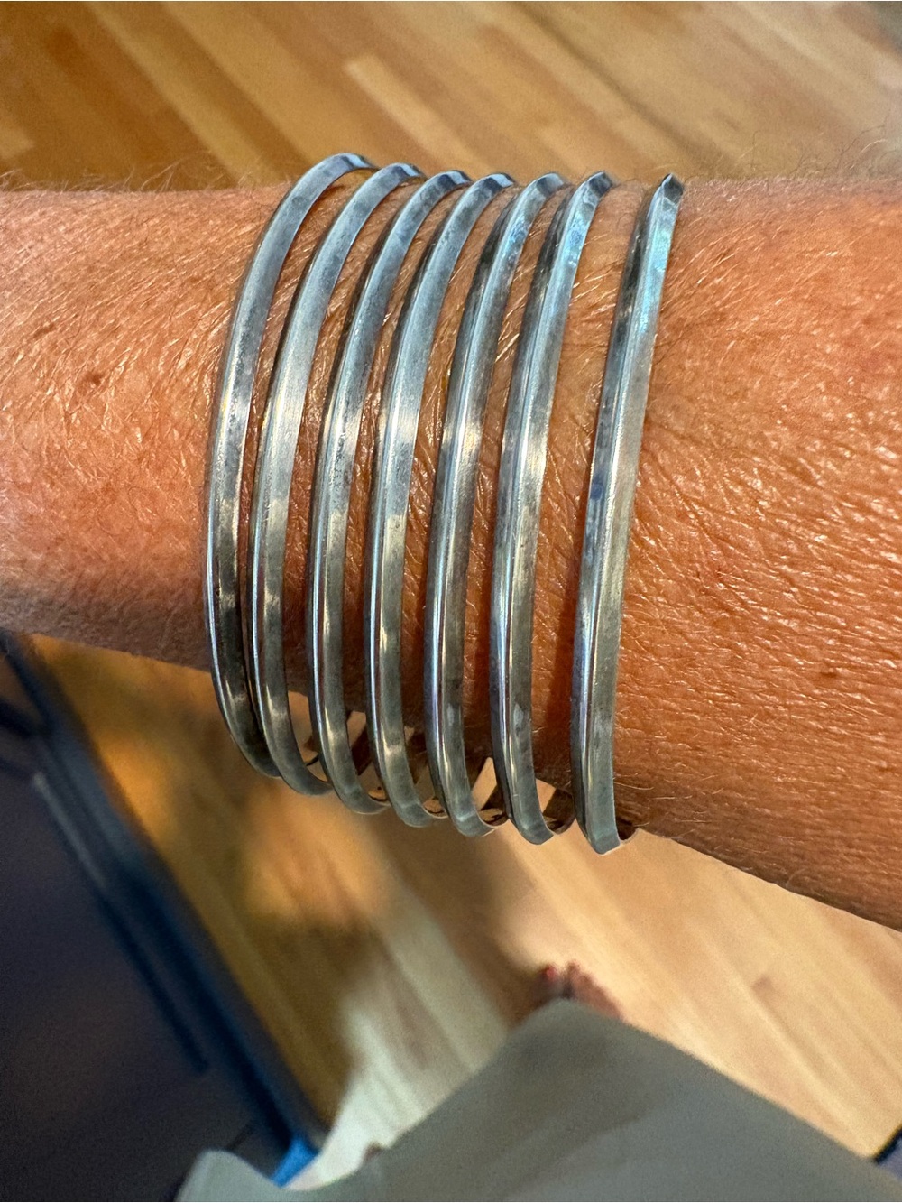 Large Sterling Silver Seven Bar 40.5 grams Cuff Bracelet - Taxco Mexico - Picture 4 of 6